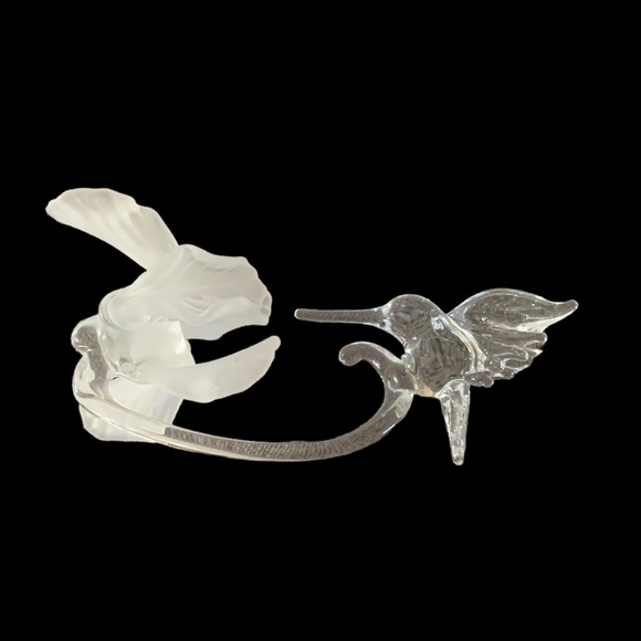 Glass Art Hummingbird and Flower - Picture 3 of 9